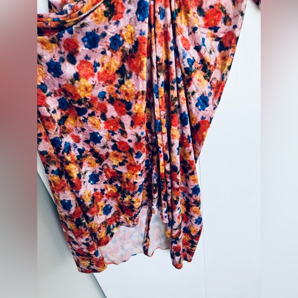ISABEL MARANT Gilalbi ruched floral-print stretch-velvet midi dress orange US 10 - Picture 12 of 17